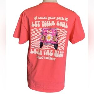 Simply Southern Let Your Soul Lead the Way Jeep print short sleeve shirt Medium